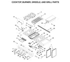Jenn-Air JDRP748HL00 cooktop, burner, griddle, and grill parts diagram