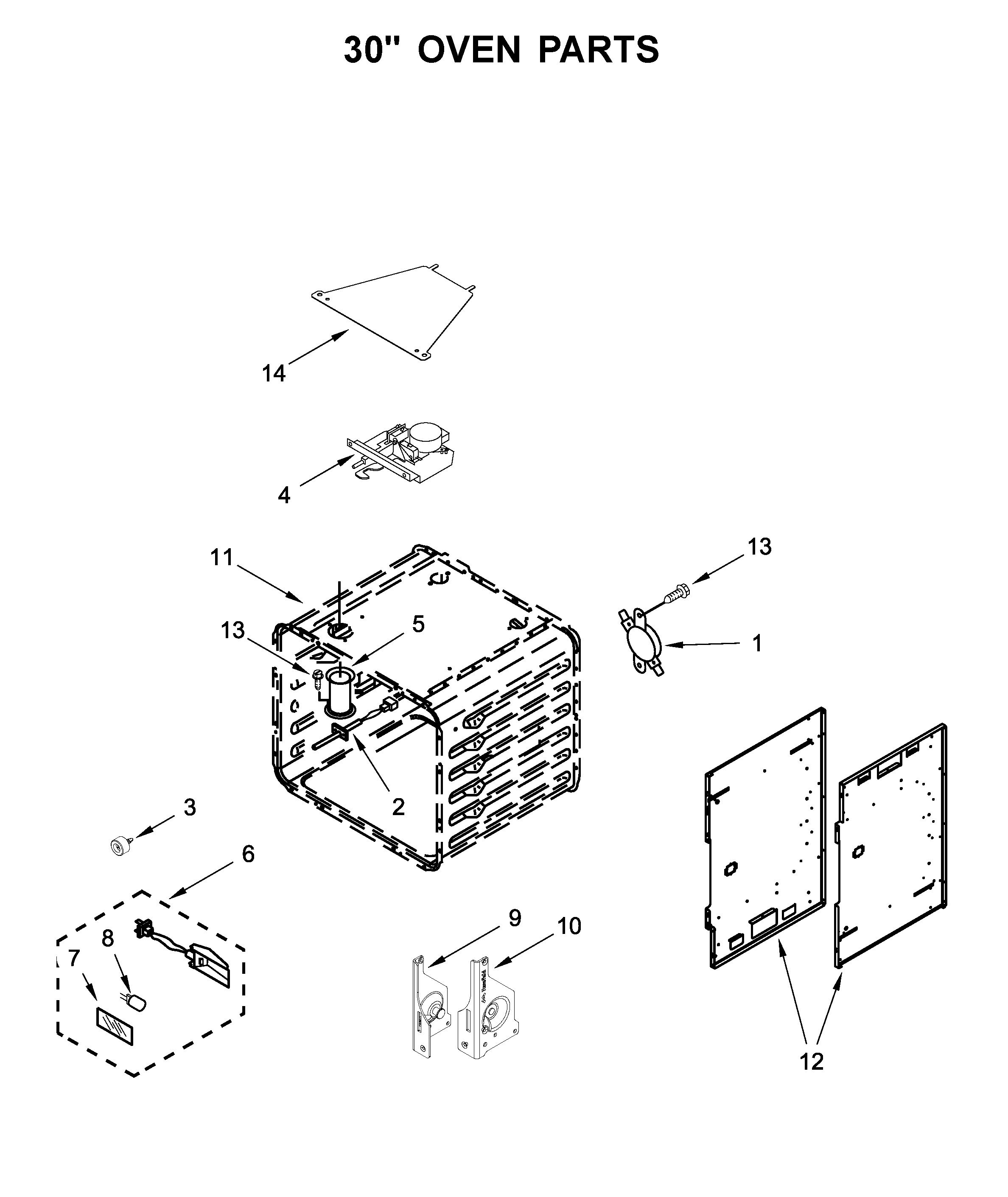 30" OVEN PARTS