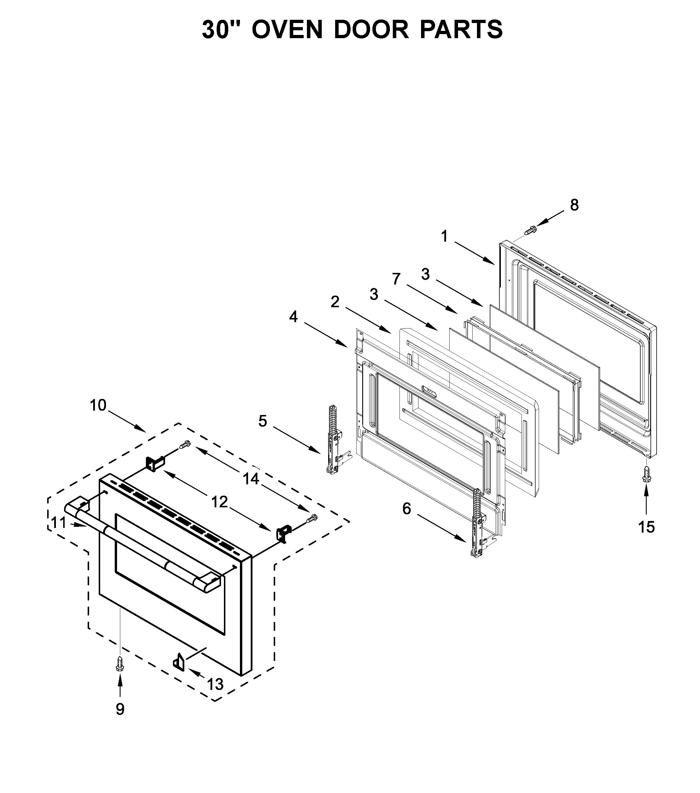 30" OVEN DOOR PARTS