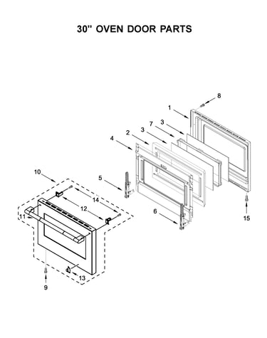 30" oven door parts