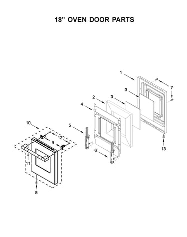 18" oven door parts