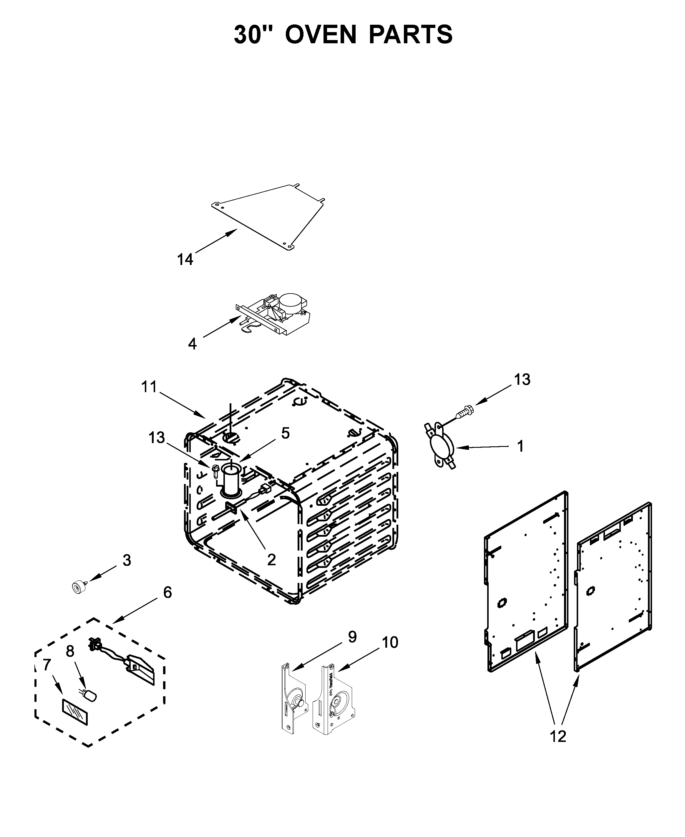 30" OVEN PARTS