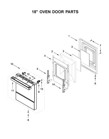 18" oven door parts