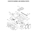 Jenn-Air JDRP848HL00 cooktop, burner, and griddle parts diagram