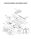 Cooktop, burner, and griddle parts