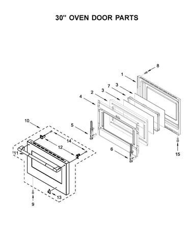 30" oven door parts