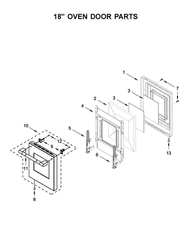 18" oven door parts
