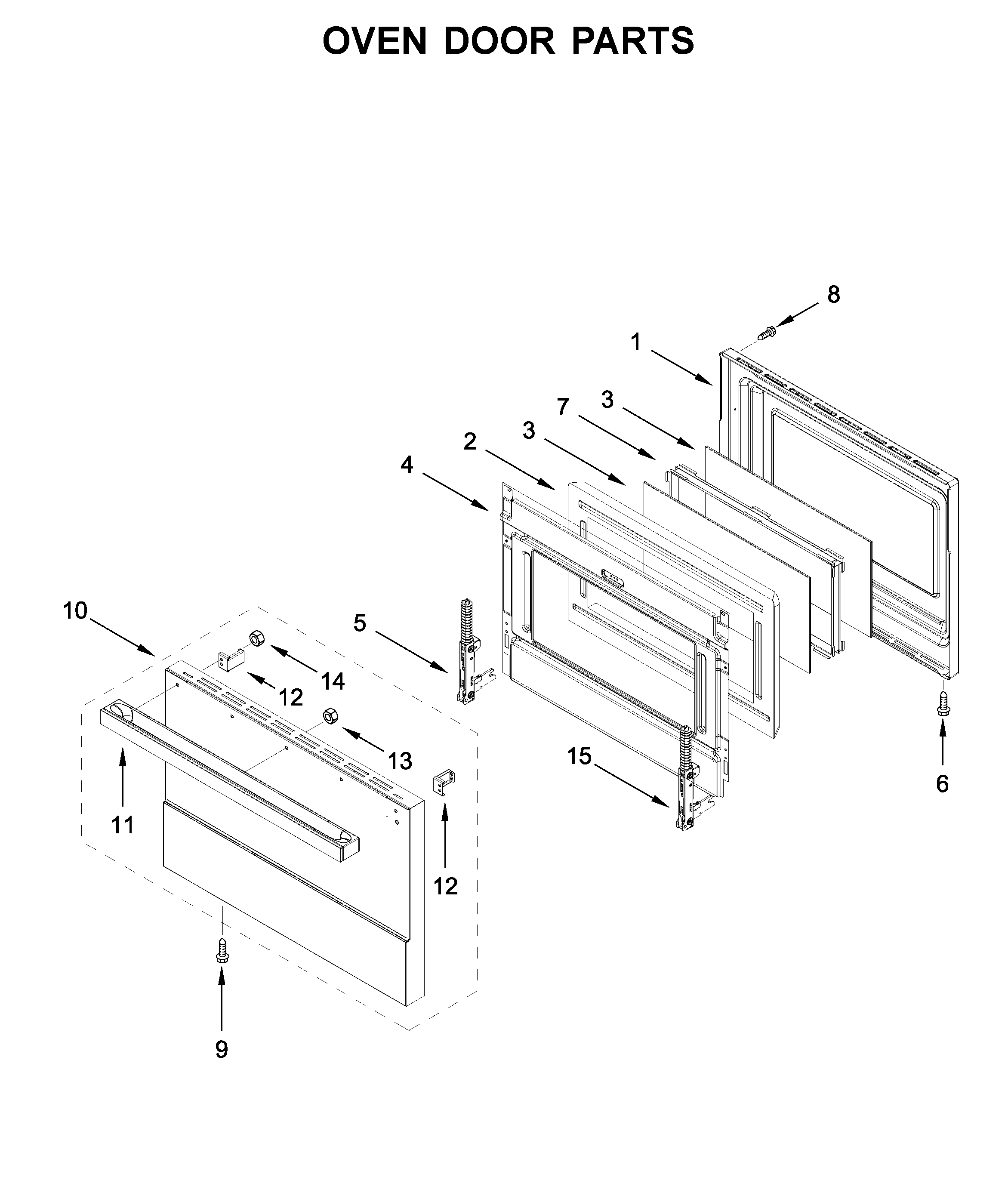 Oven door parts
