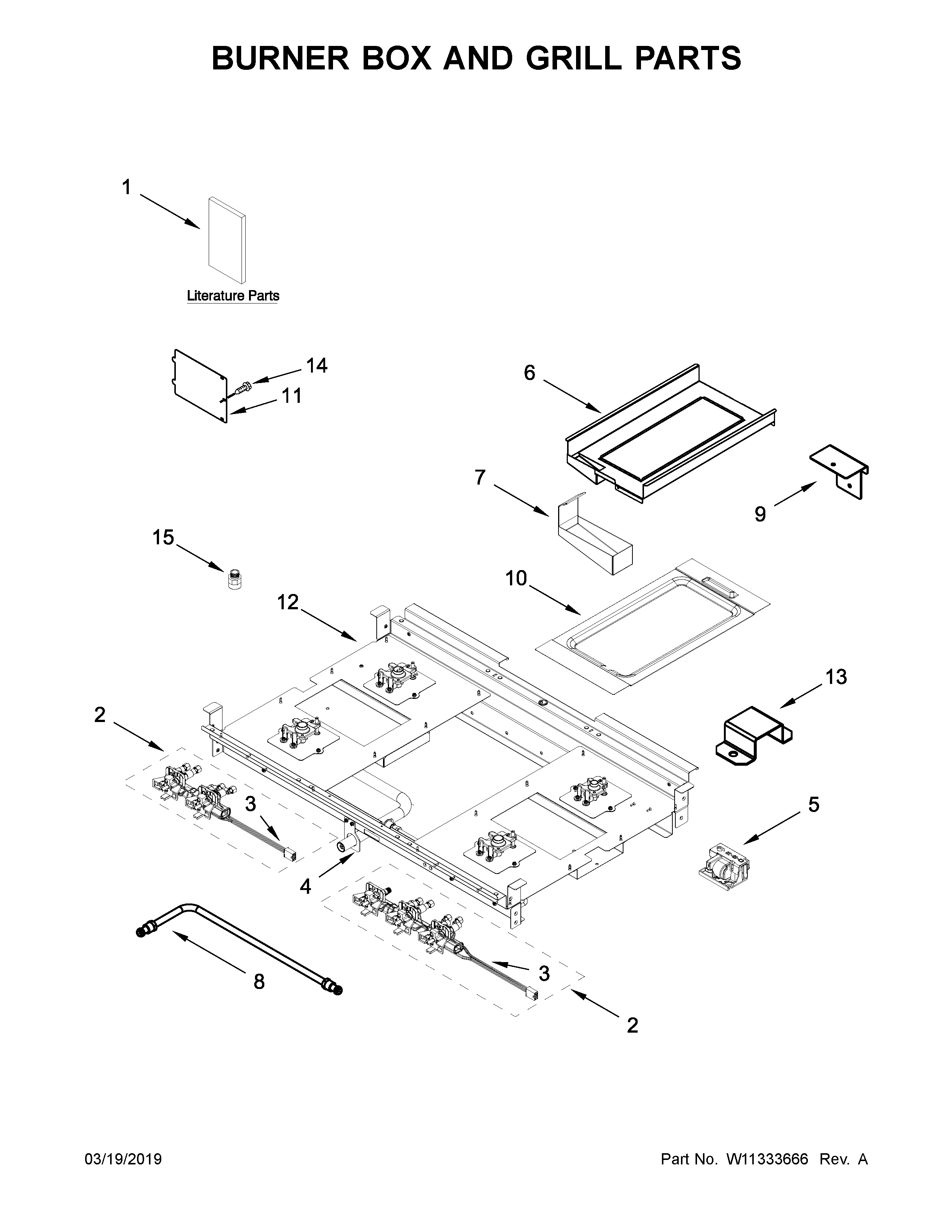 Burner box and grill parts