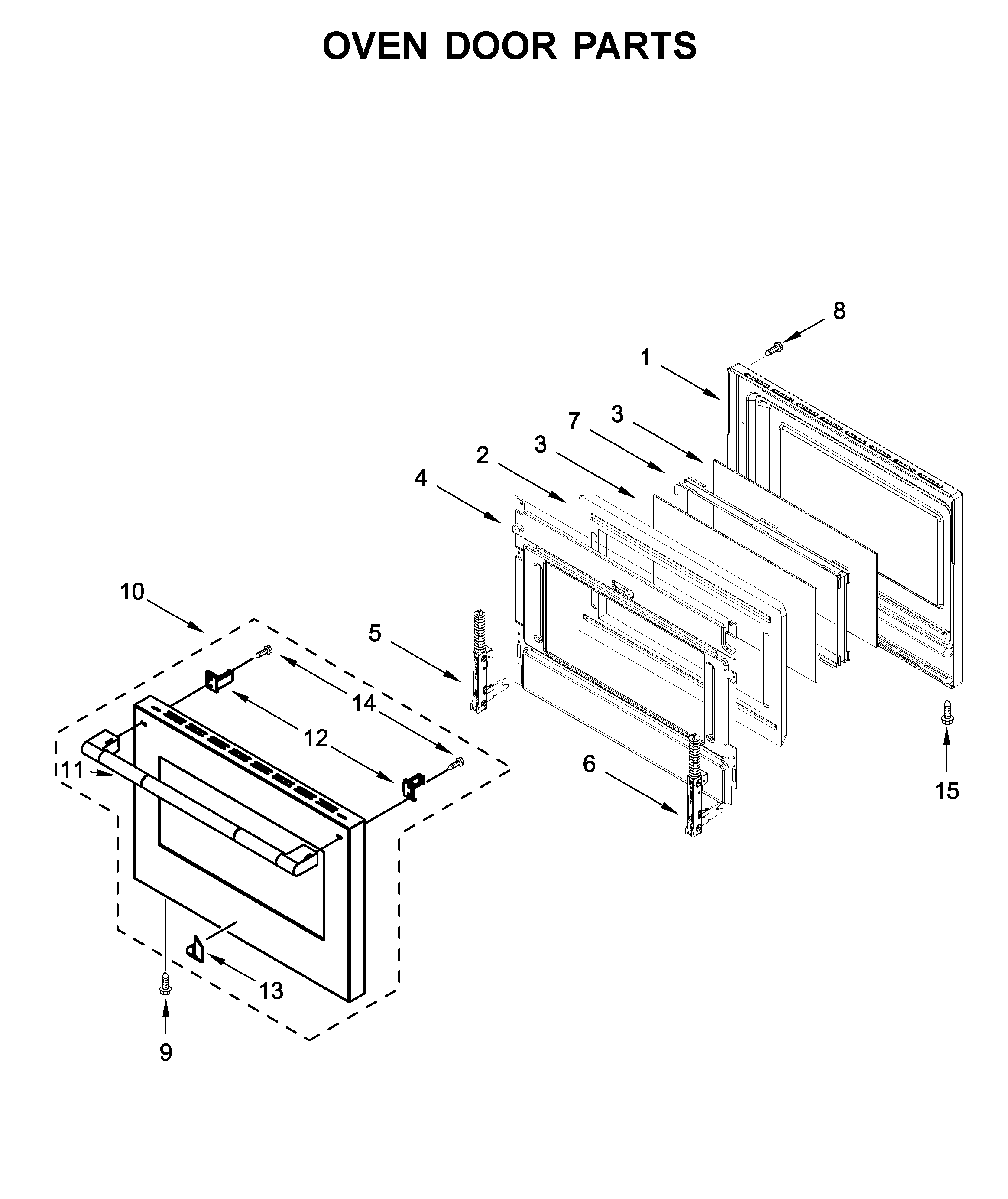 Oven door parts