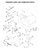 Freezer liner and icemaker parts