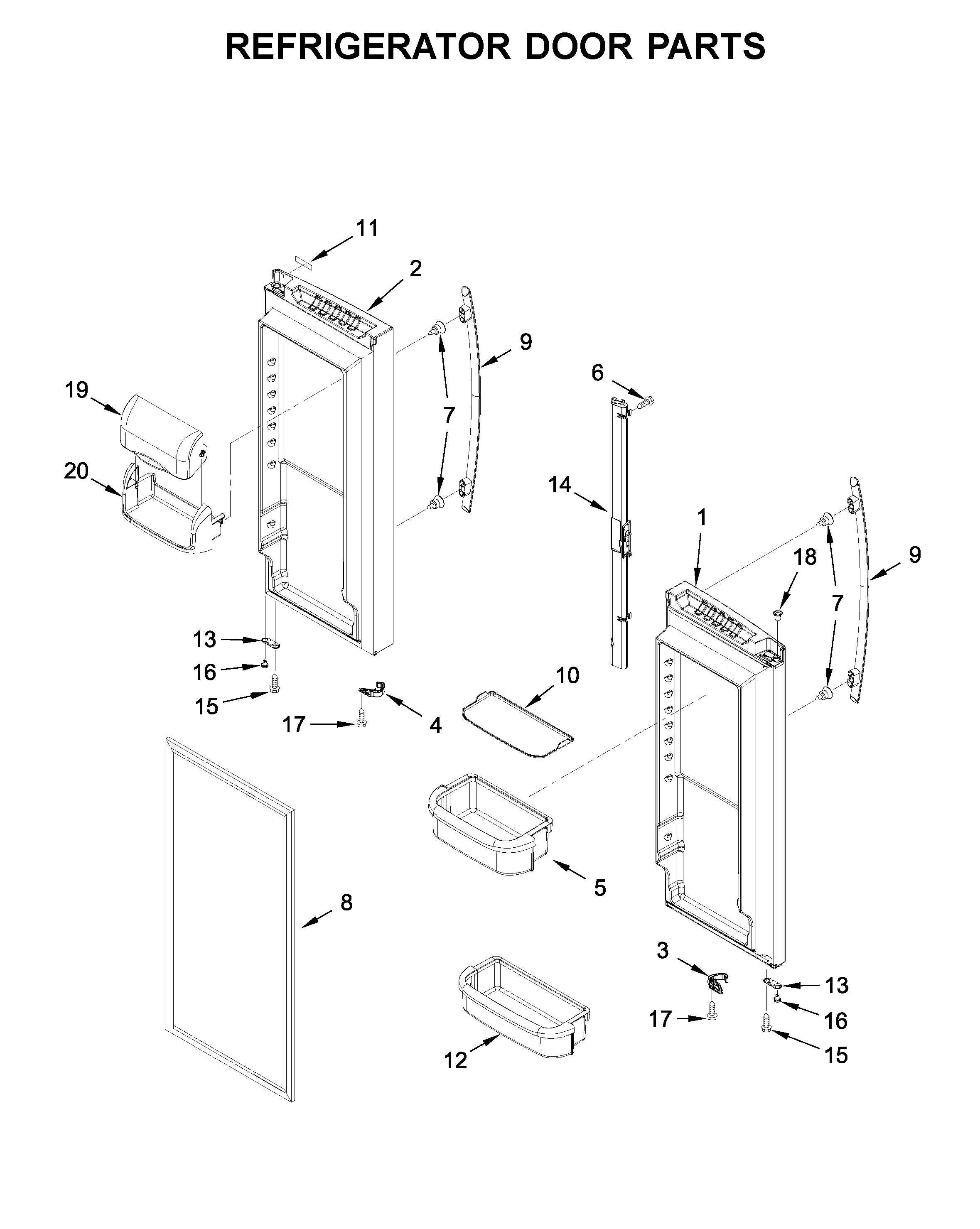 Refrigerator door parts