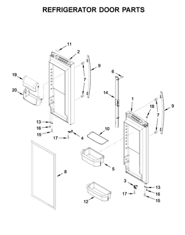 Refrigerator door parts