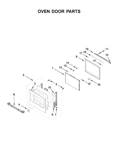 Oven door parts