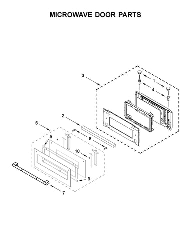 Microwave door parts