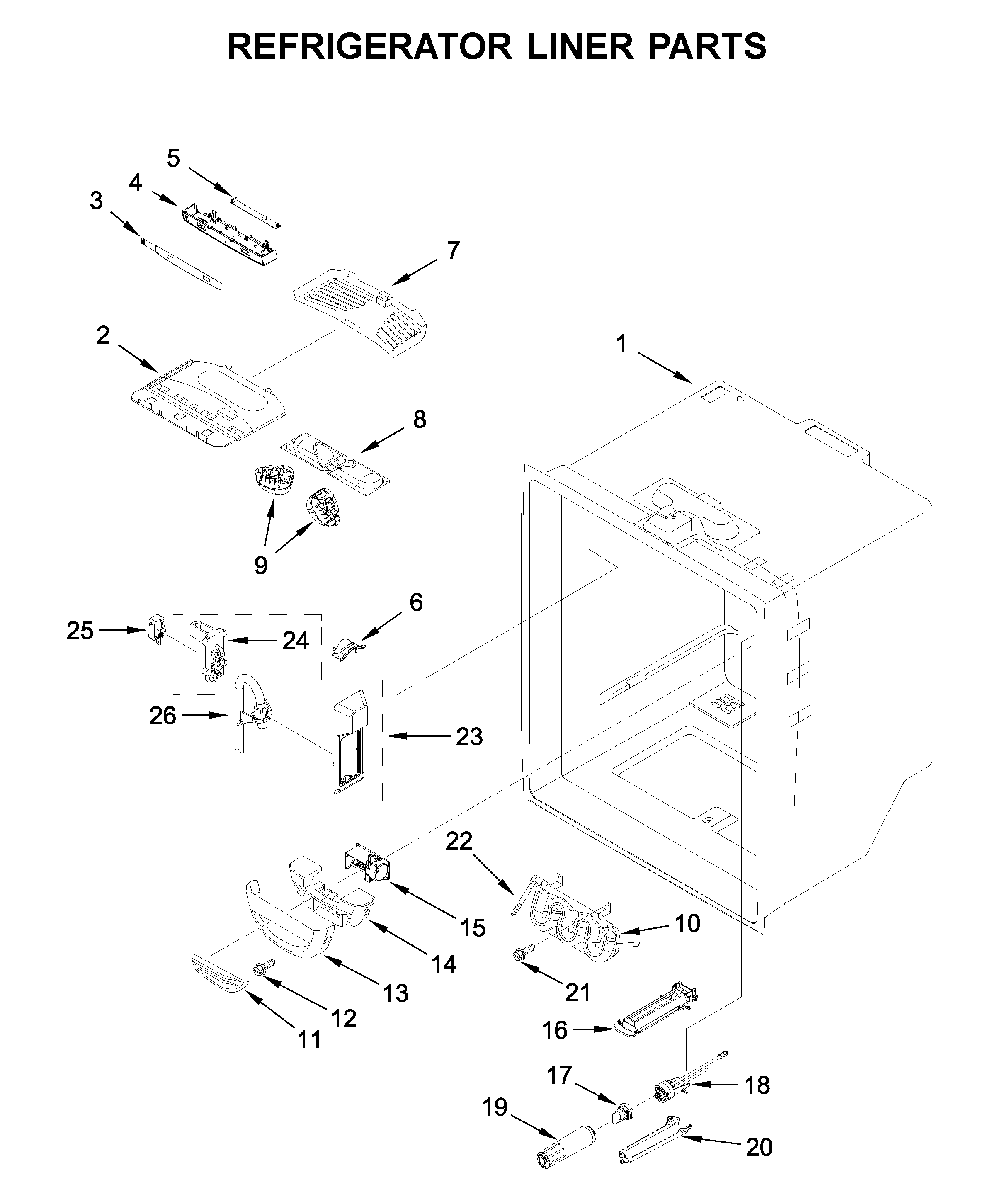 Refrigerator liner parts