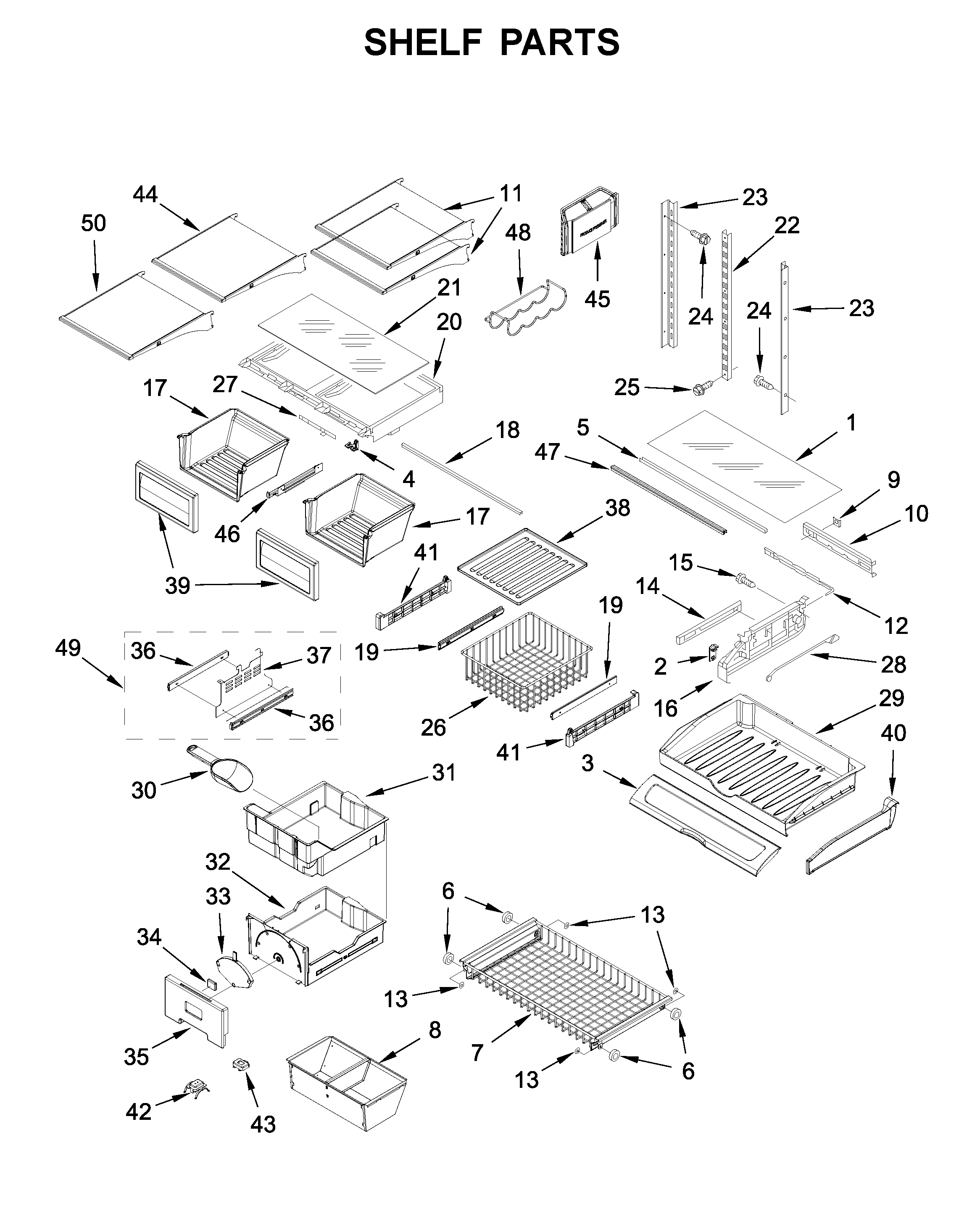 Shelf parts