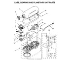 KitchenAid KP26M1XER5 case, gearing and planetary unit parts diagram