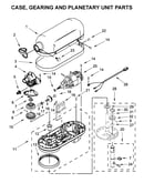 Case, gearing and planetary unit parts