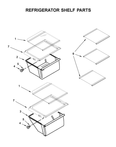 Refrigerator shelf parts