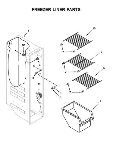 Freezer liner parts