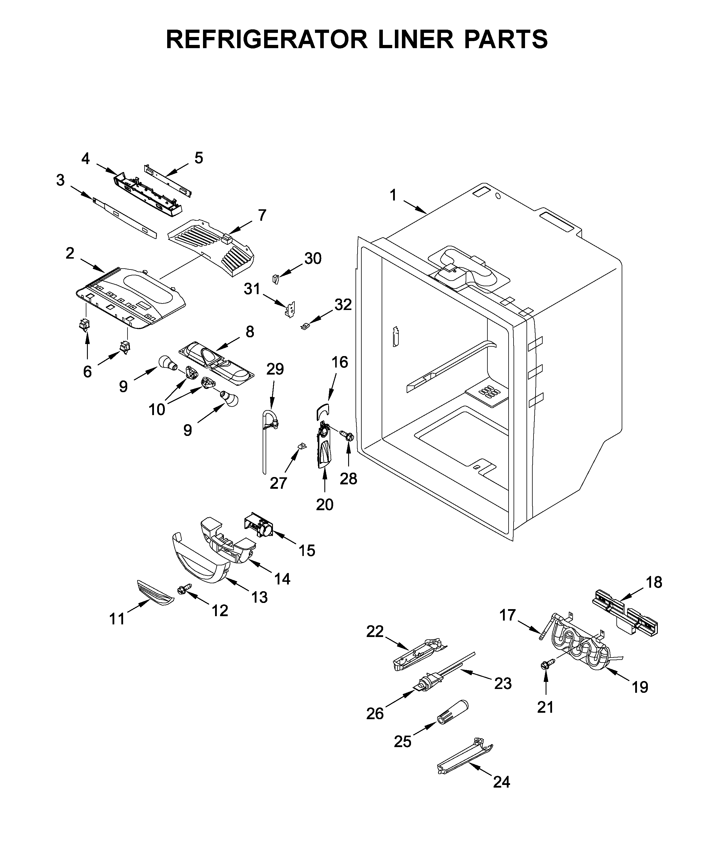 Refrigerator liner parts