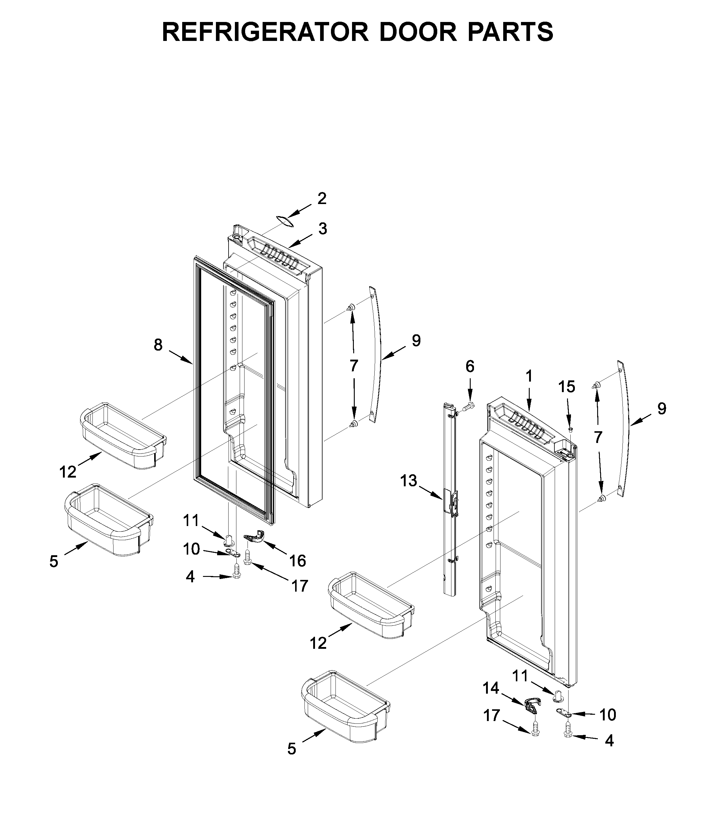 Refrigerator door parts