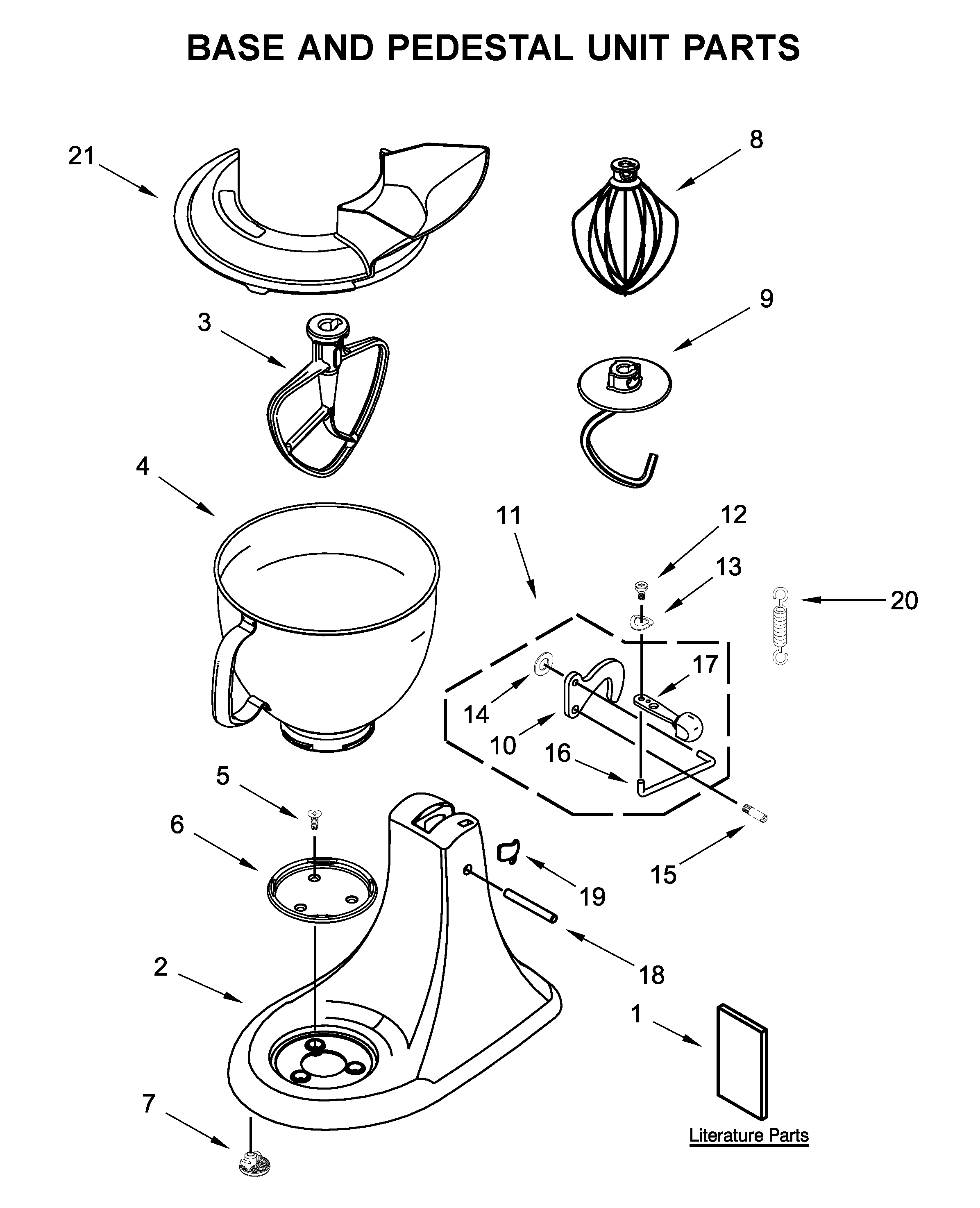 Base and pedestal unit parts