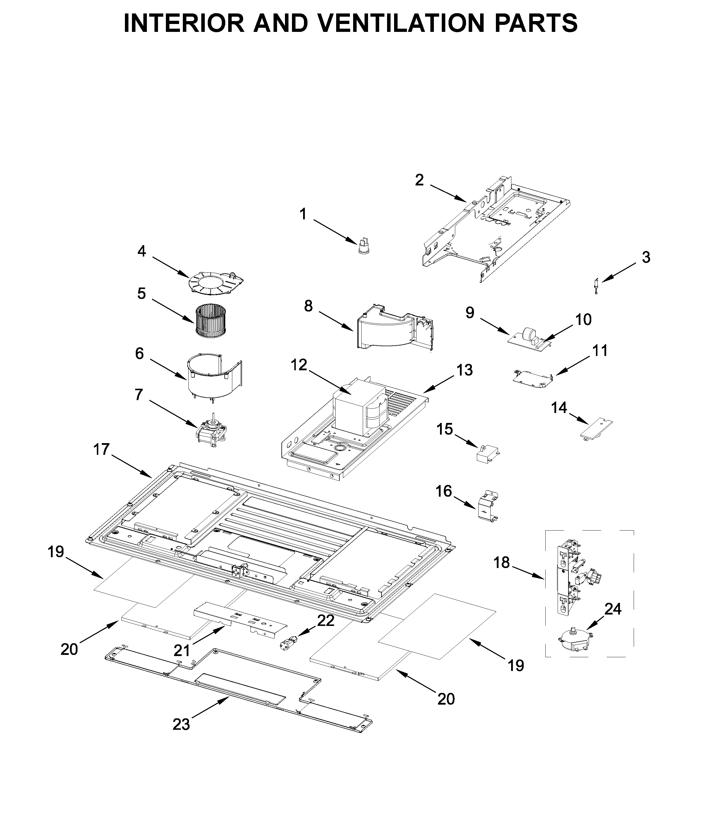 Interior and ventilation parts