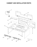 Cabinet and installation parts