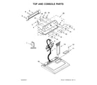 Maytag YMEDX6STBW1 top and console parts diagram