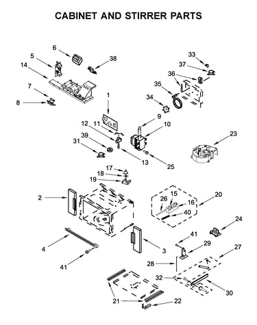 Cabinet and stirrer parts