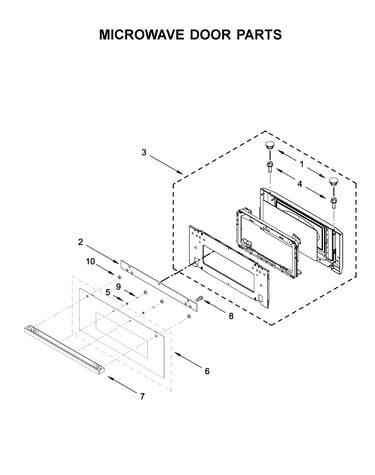 Microwave door parts
