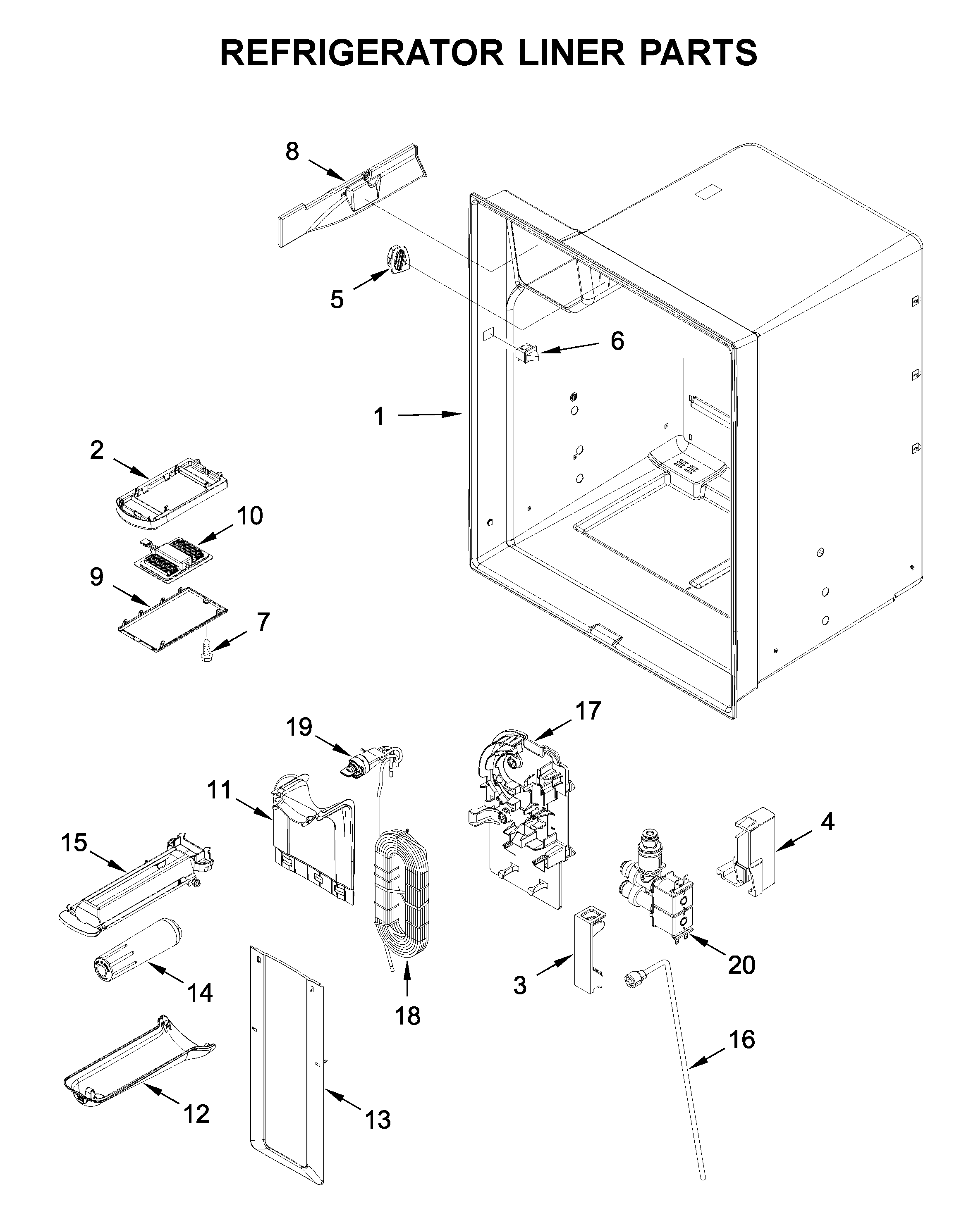 Refrigerator liner parts