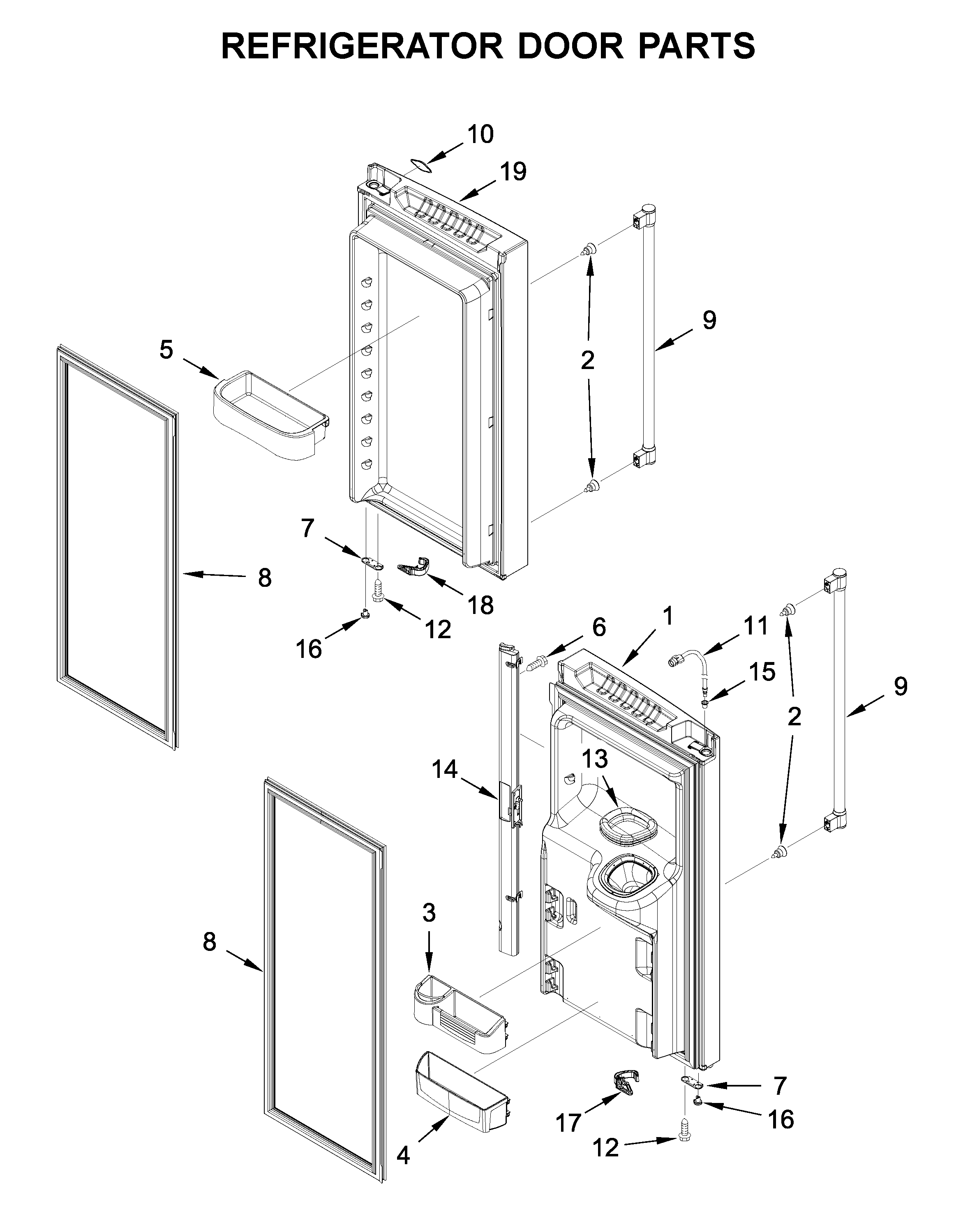 Refrigerator door parts