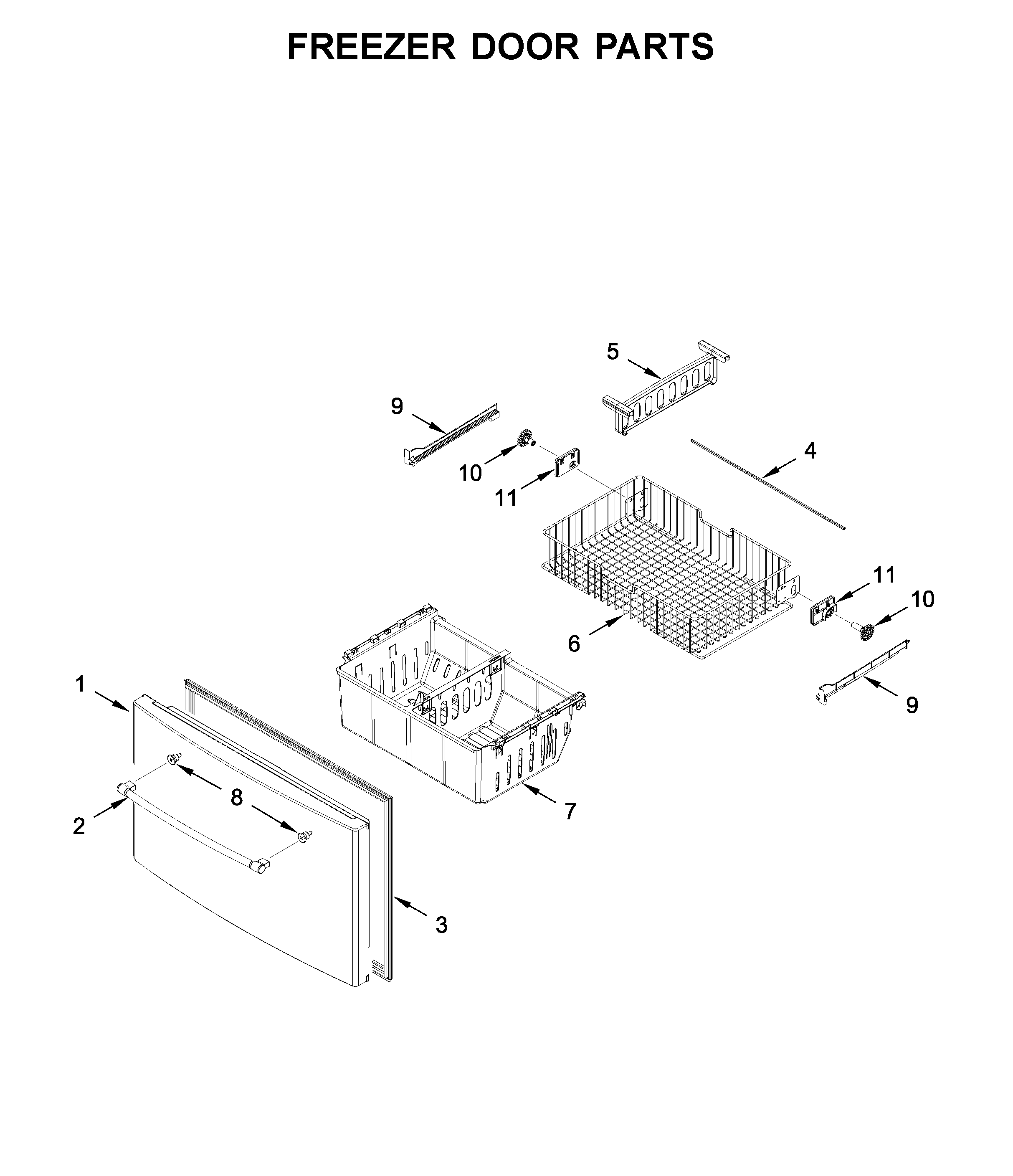 Freezer door parts