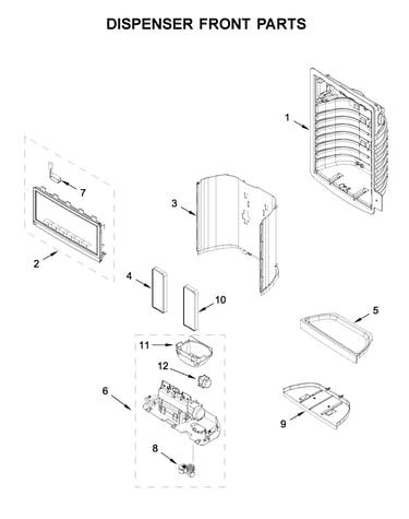 Dispenser front parts