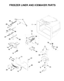 Freezer liner and icemaker parts