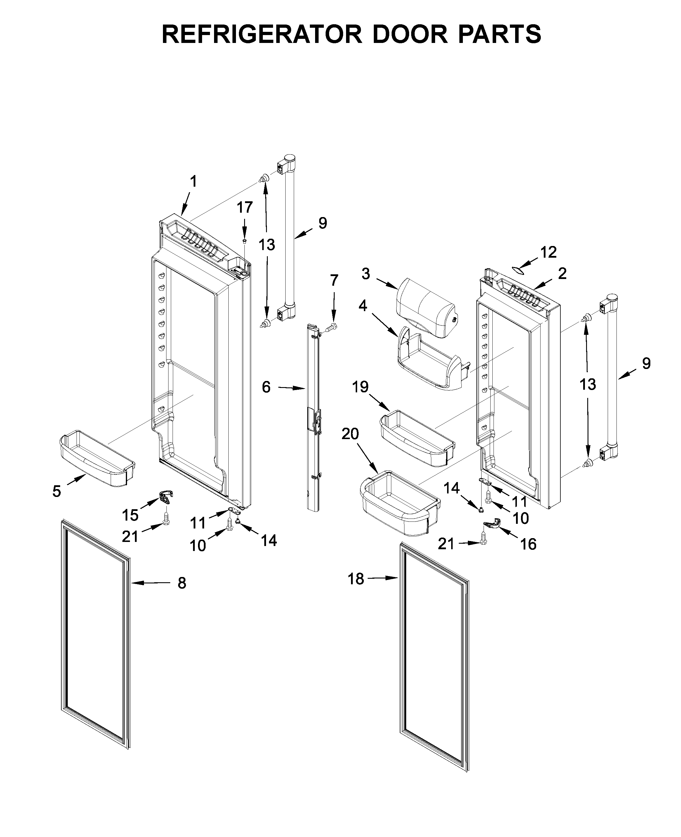 Refrigerator door parts