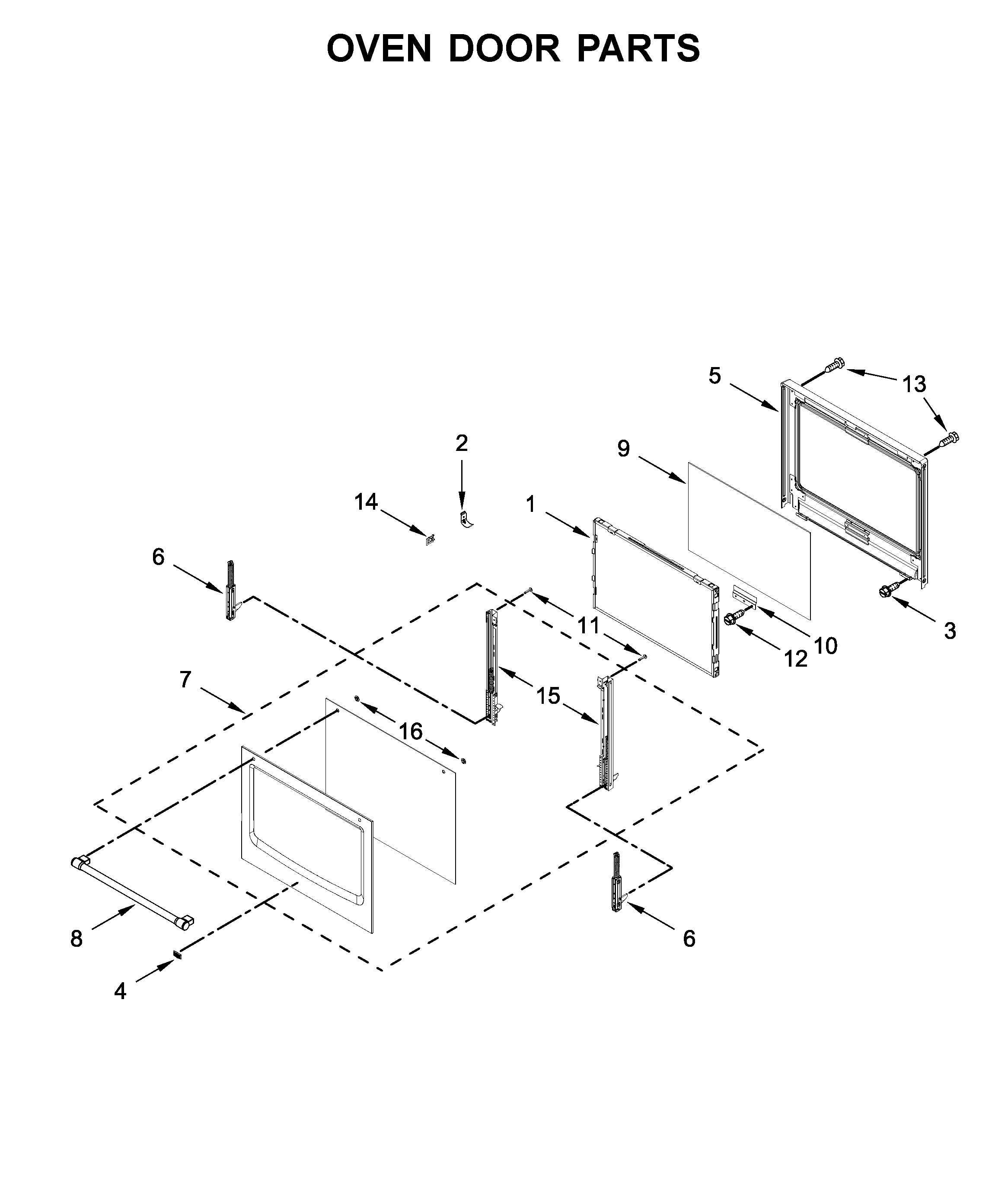 Oven door parts
