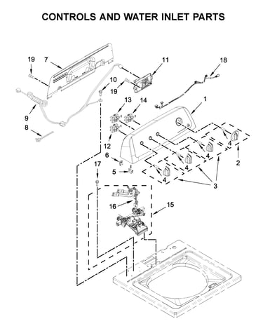 Controls and water inlet parts