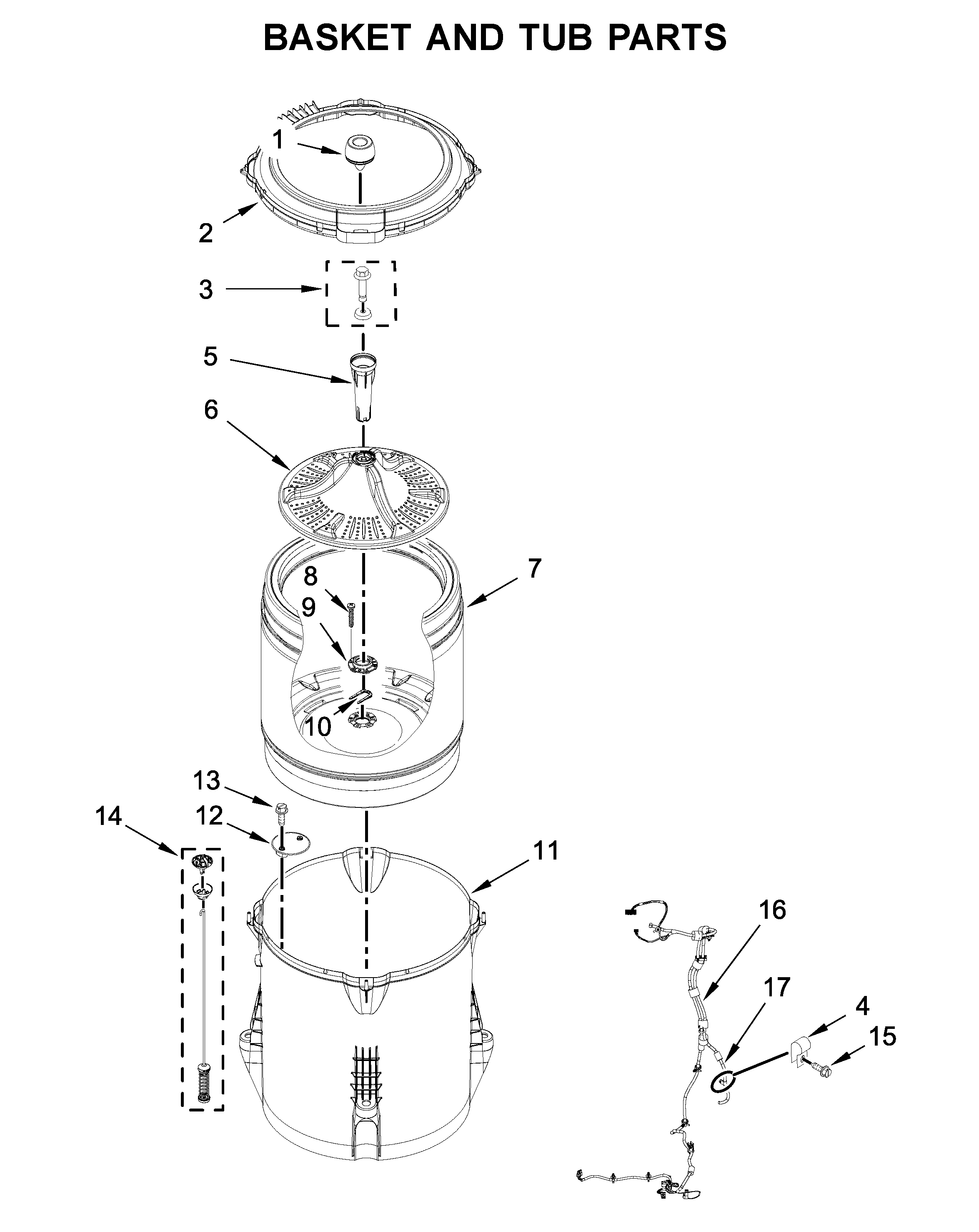 Basket and tub parts