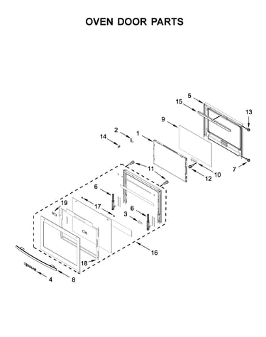 Oven door parts