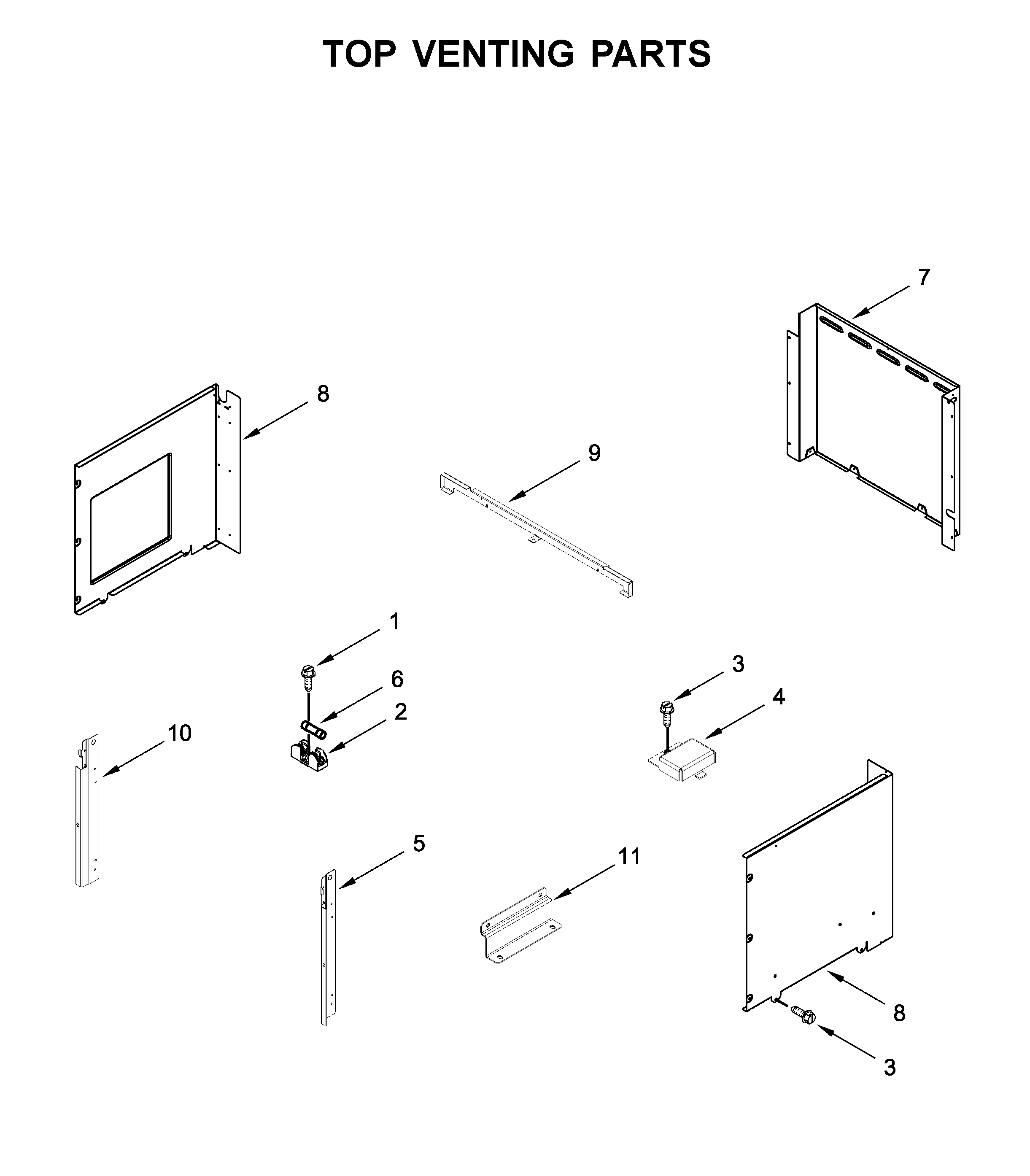Top venting parts