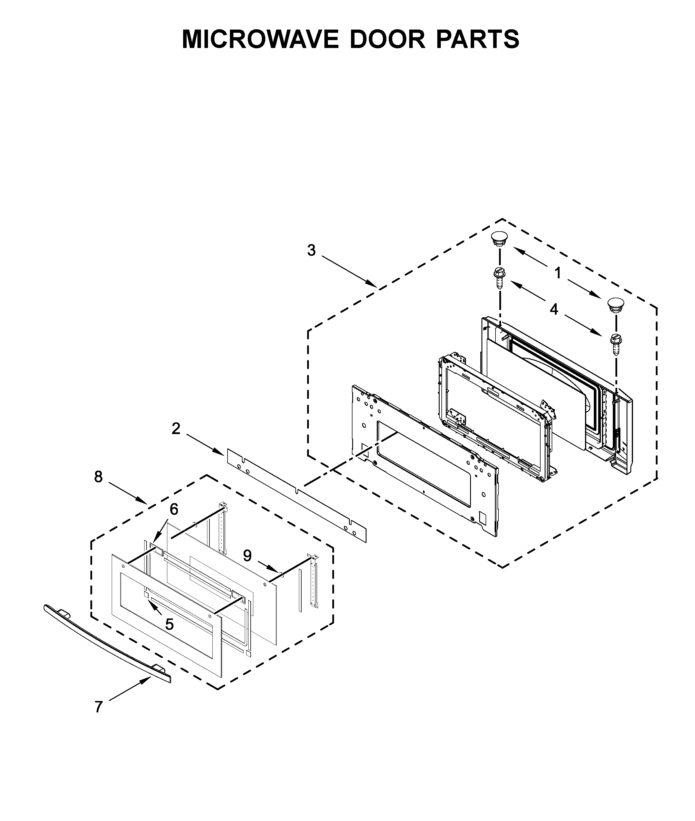 Microwave door parts