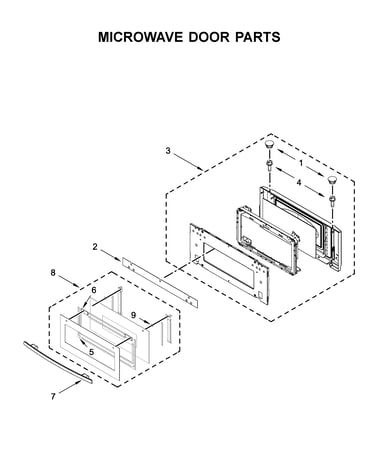 Microwave door parts