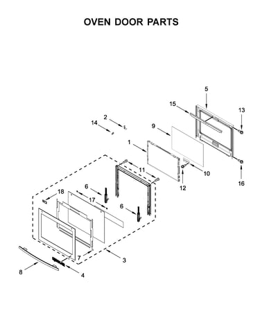 Oven door parts