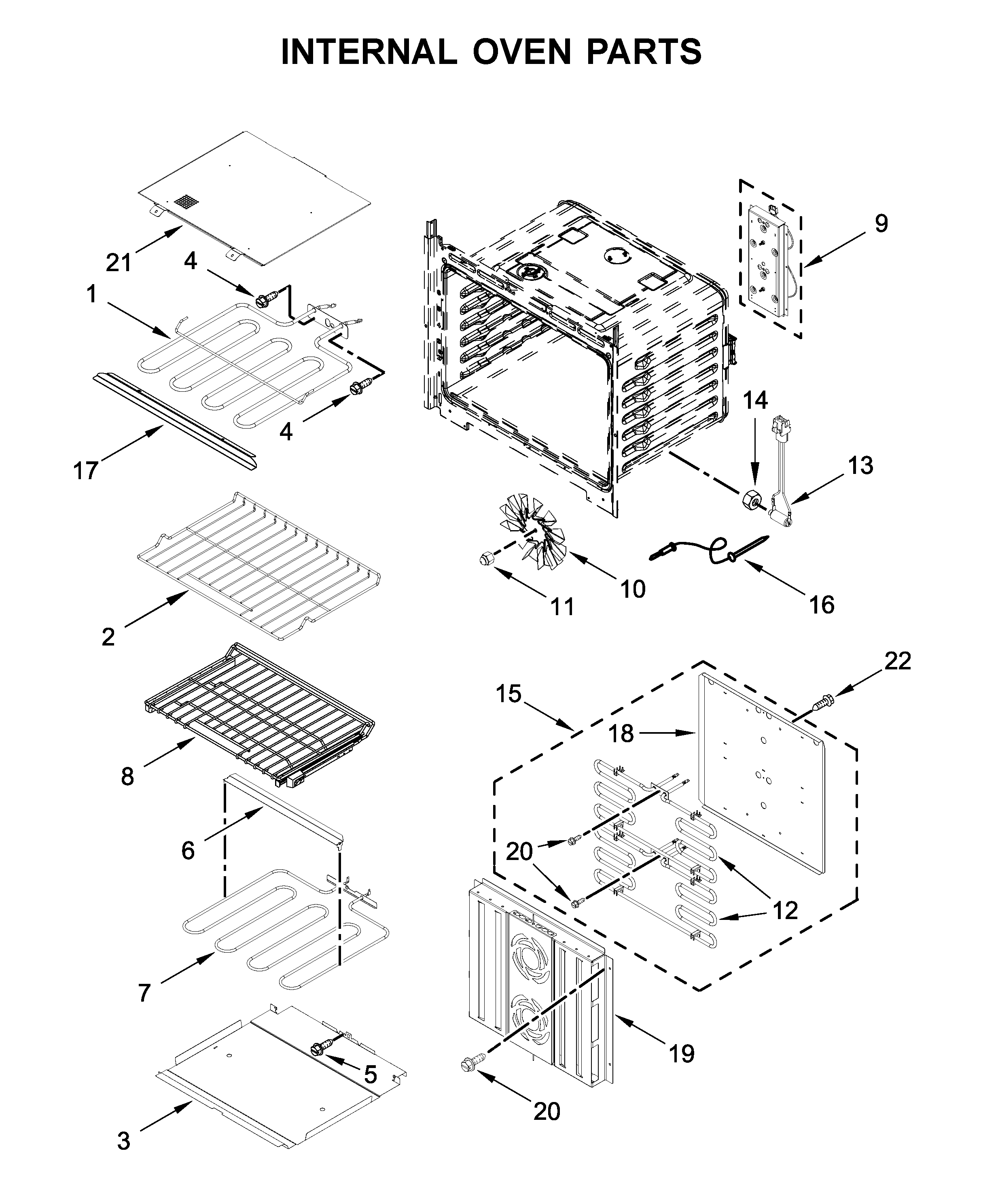 Internal oven parts