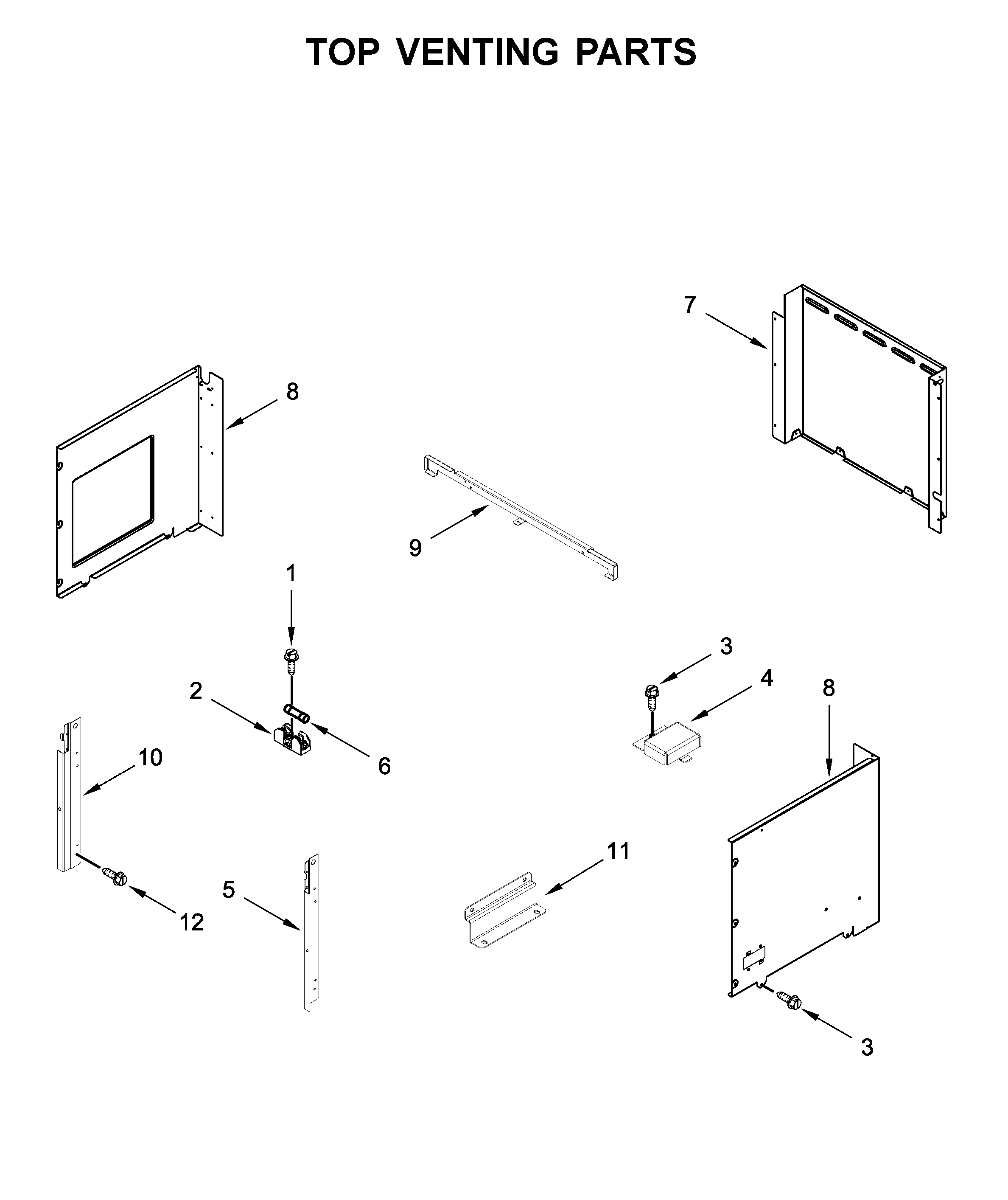 Top venting parts
