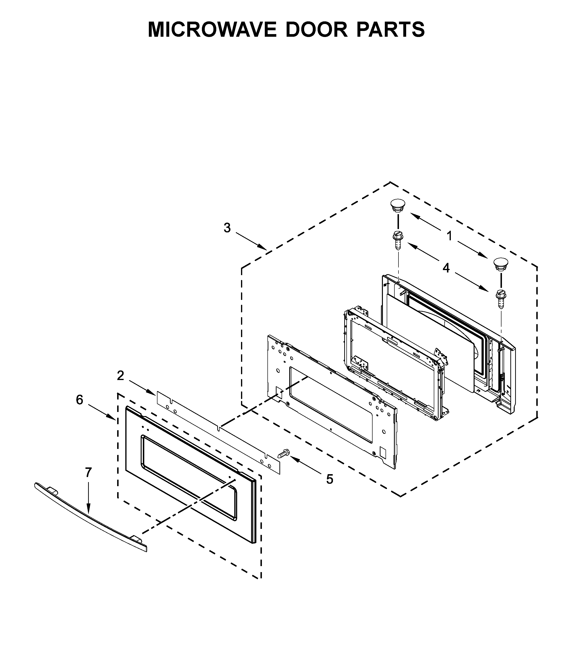 Microwave door parts